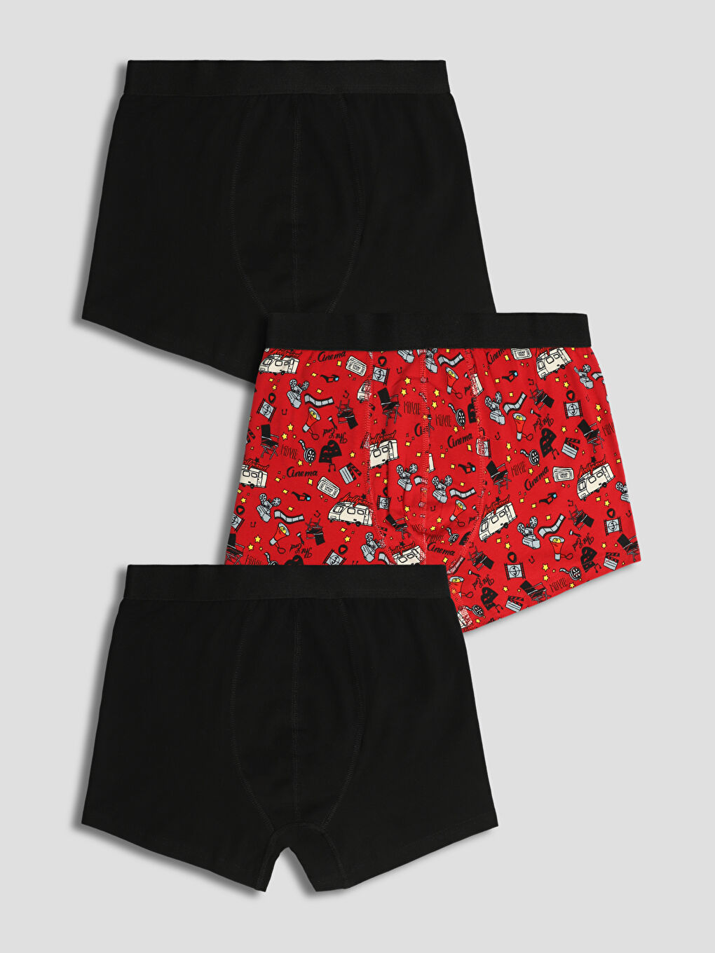 عبوة من 3 قطع من سراويل بوكسر قطنية مطاطية بمقاس عادي للرجال-1