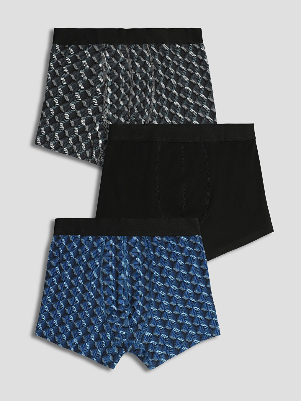 Lot de 3 Caleçons Boxers en Coton Extensible Coupe Standard pour Hommes-1