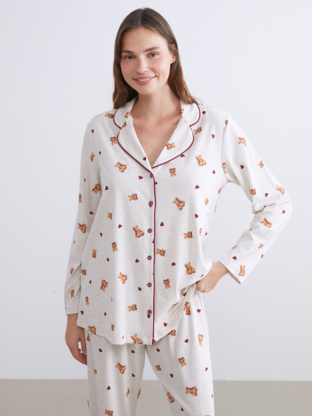 Collared Neck Maternity Pyjama Set-1