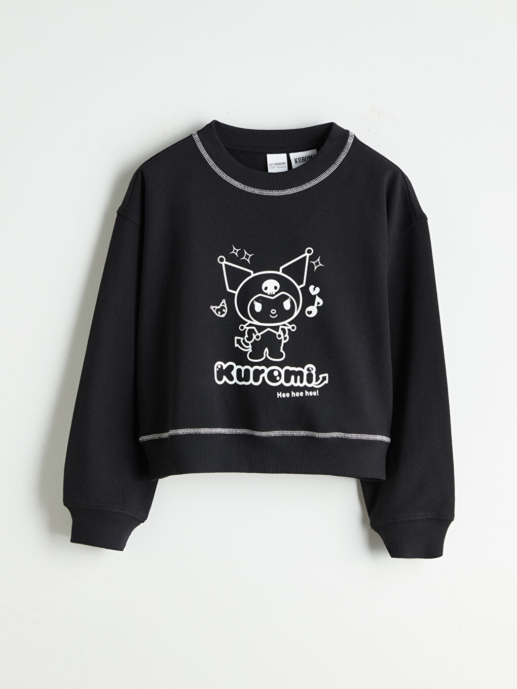 Crew Neck Hello Kitty Printed Girls' Sweatshirt