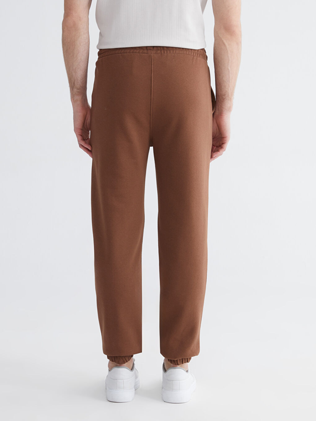 Kahverengi Rahat Kalıp Erkek Kalın Eşofman Altı-3