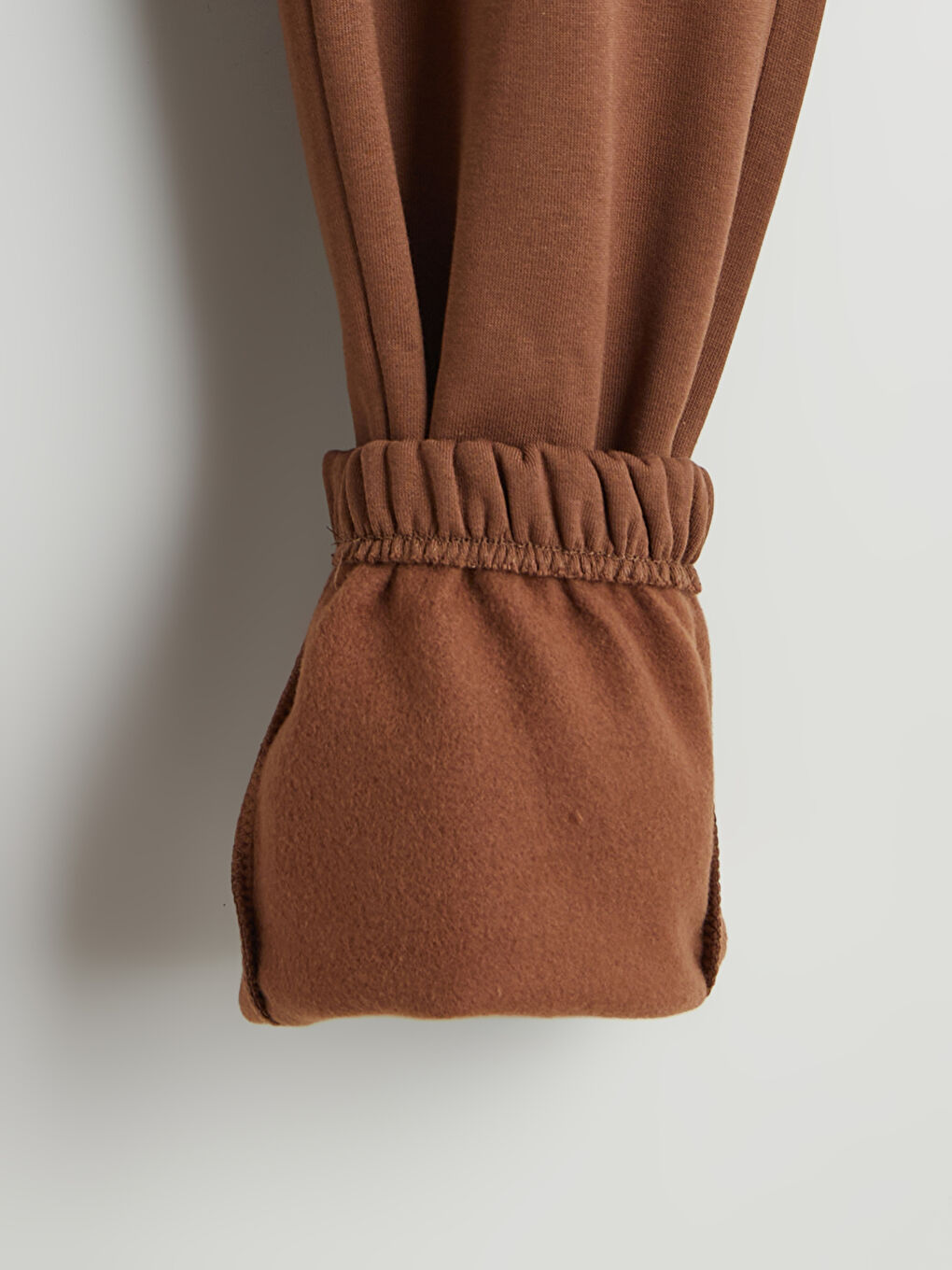 Kahverengi Rahat Kalıp Erkek Kalın Eşofman Altı-5