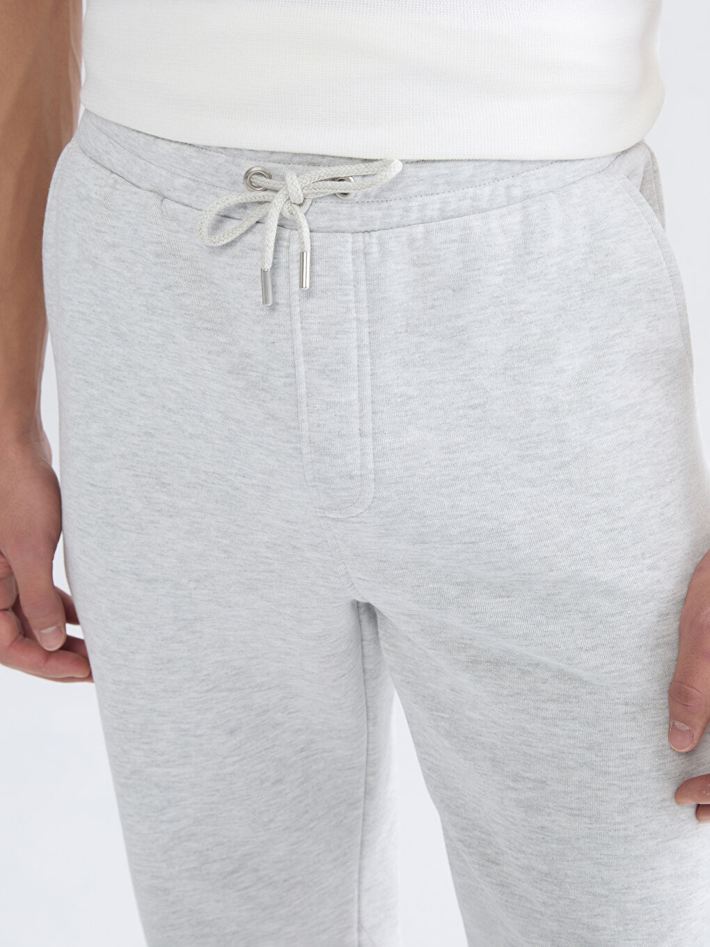 Gri Rahat Kalıp Erkek Kalın Eşofman Altı-2