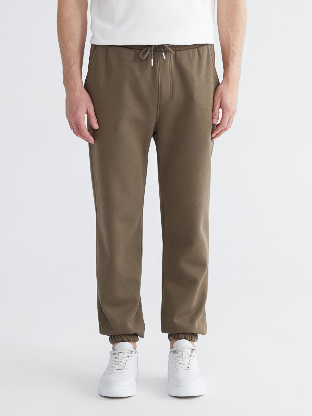 Haki Rahat Kalıp Erkek Kalın Eşofman Altı-1