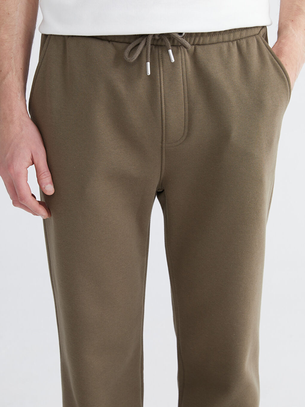 Haki Rahat Kalıp Erkek Kalın Eşofman Altı-2