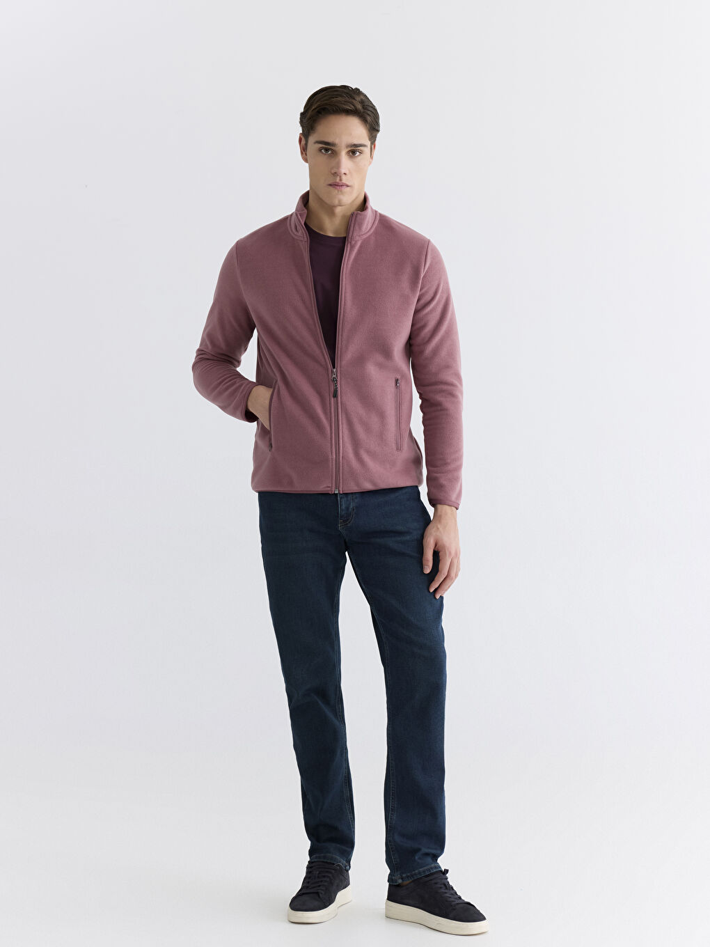 سویتشێرتی قۆڵ درێژ بە زنجیری پۆلاری یەخەی مل بەرز بۆ پیاوان-1