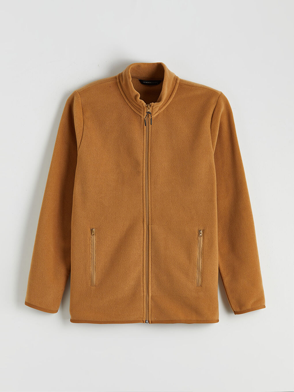 Standing Collar Long Sleeve Polar Men's Zippered Sweatshirt-5