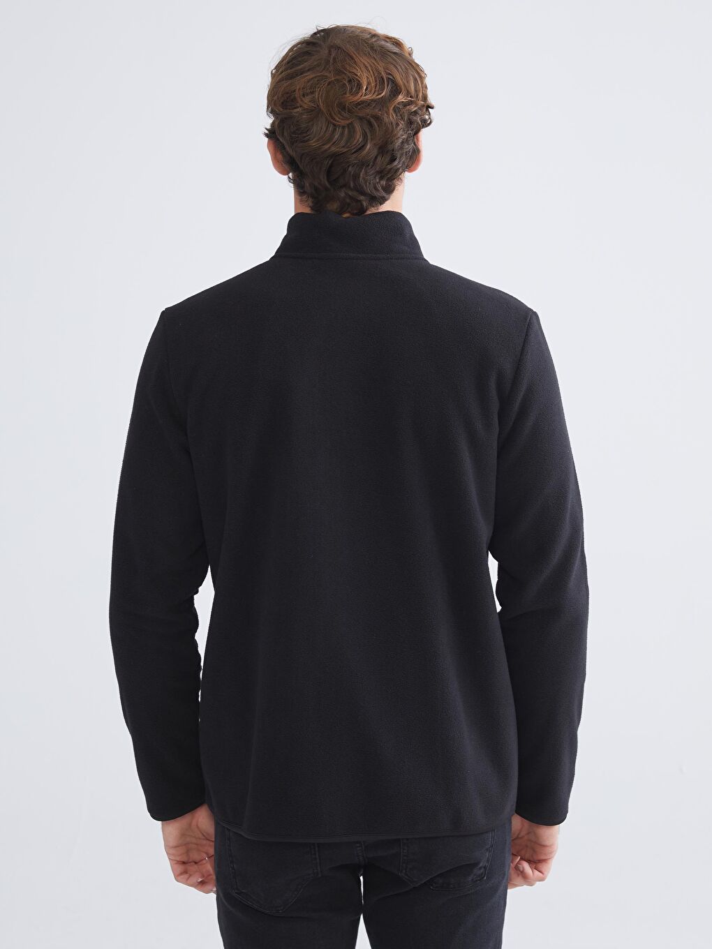 Standing Collar Long Sleeve Polar Men's Zippered Sweatshirt-6