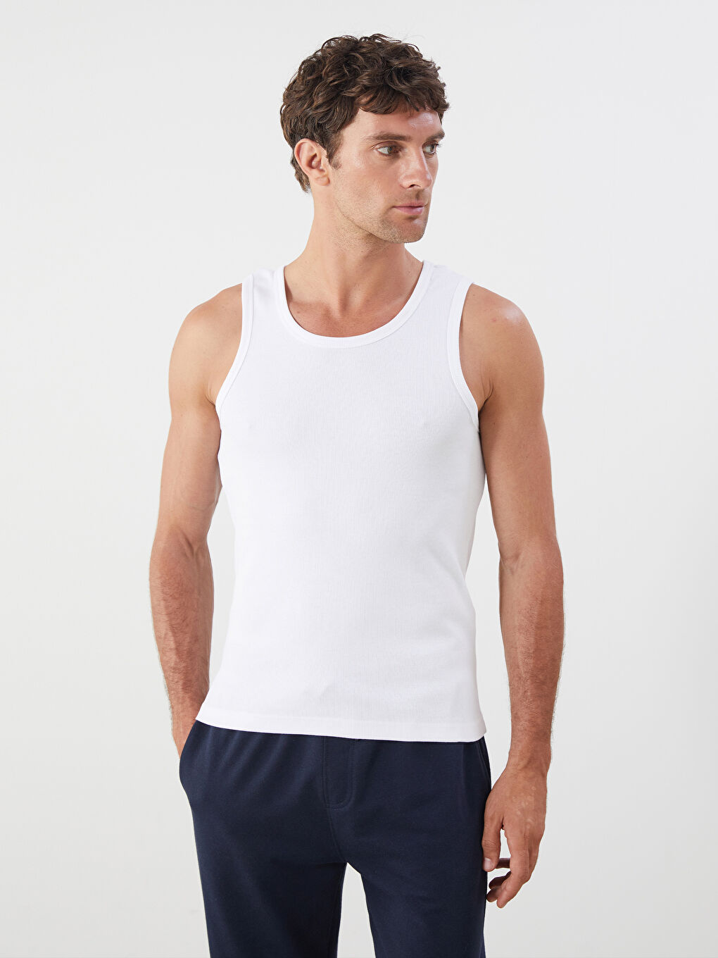LC WAIKIKI U Neck Men's Ribbed Vest 2 Pack -W5AH59Z8-VC4