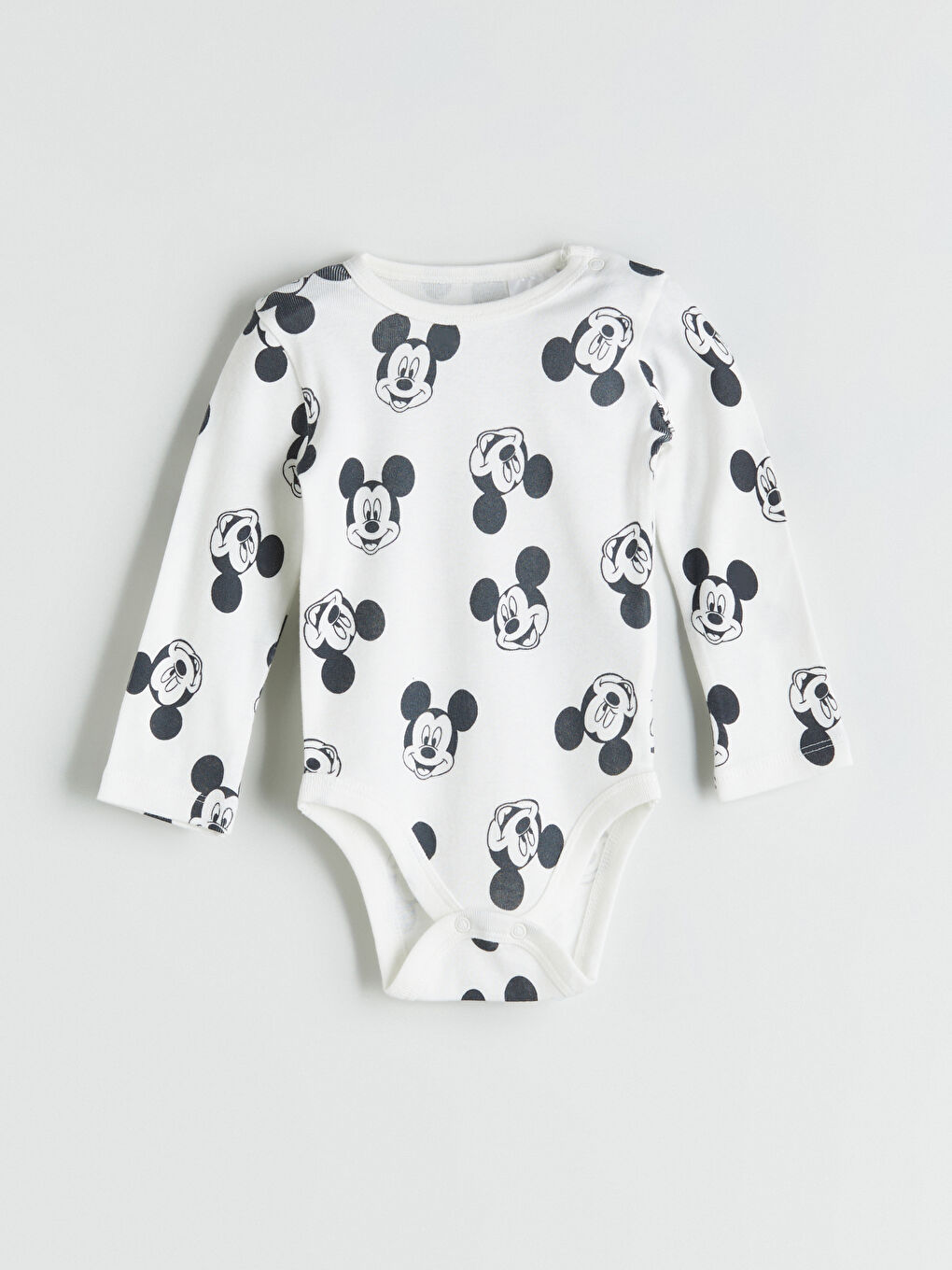 LCW baby Mickey Mouse Printed Baby Boys Snap-Button Bodysuit and Pants 2 Pack Set -W5AH79Z1-LRA