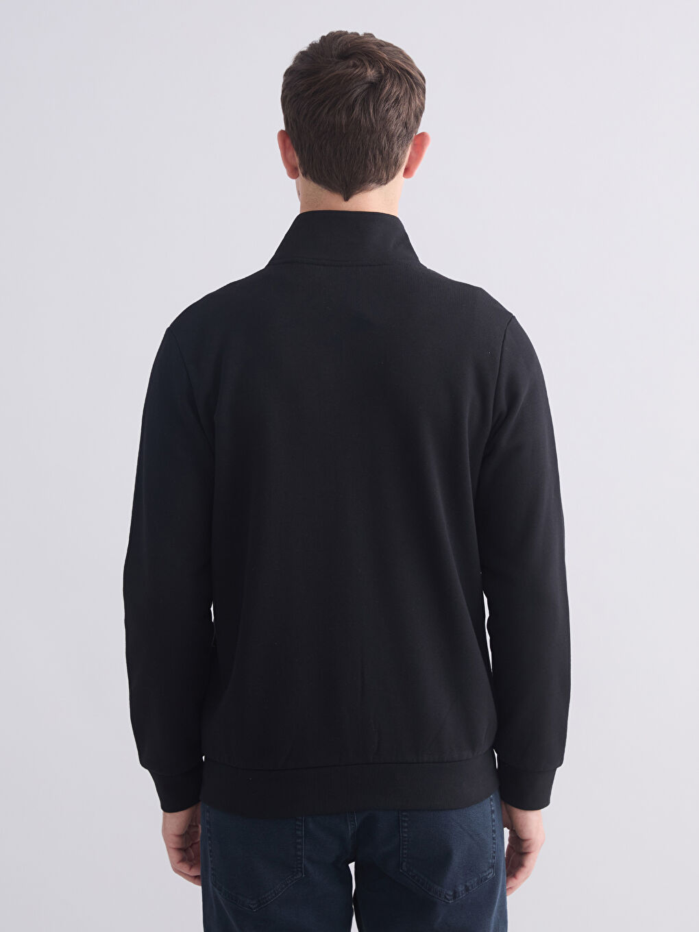 Regular Fit Funnel Neck Men's Knit Cardigan-3