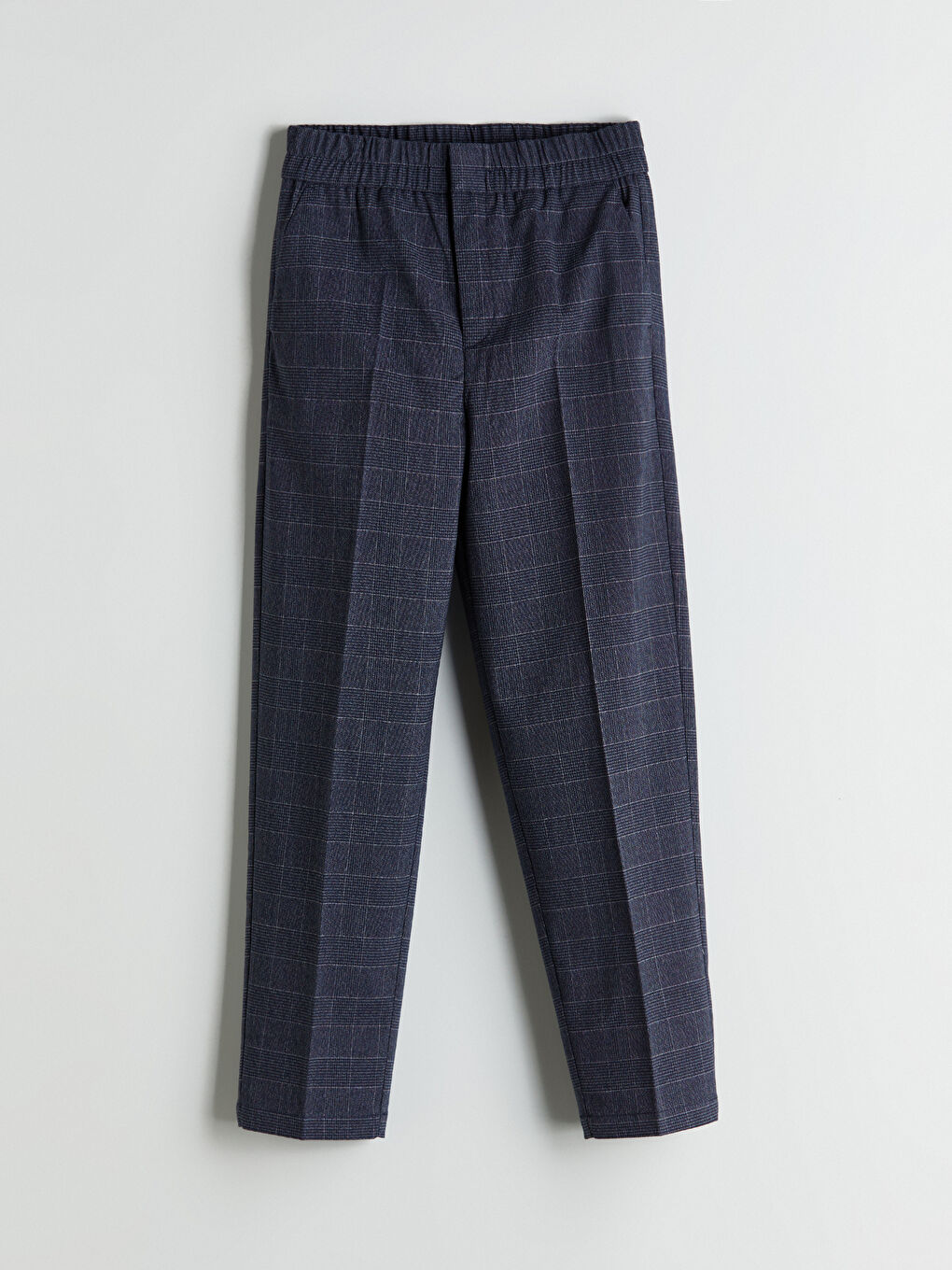Elasticated Waist Plaid Women's Trousers-4