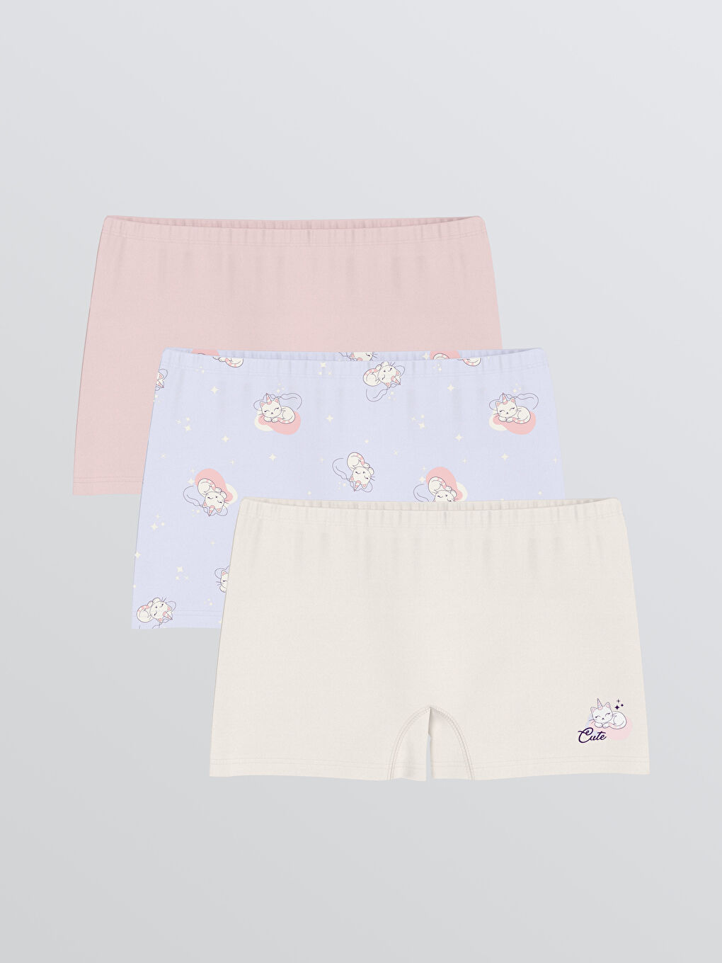سراويل بوكسر مطبوعة للبنات - ٣ قطع