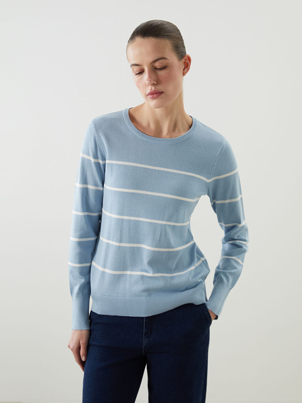 Crew Neck Women's Knitwear Sweater
