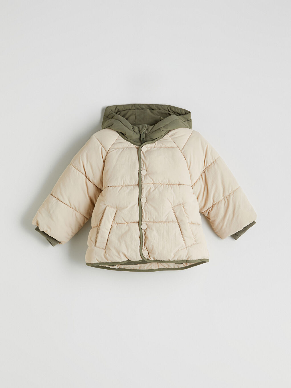 Bej Su İtici Erkek Bebek Şişme Mont-2