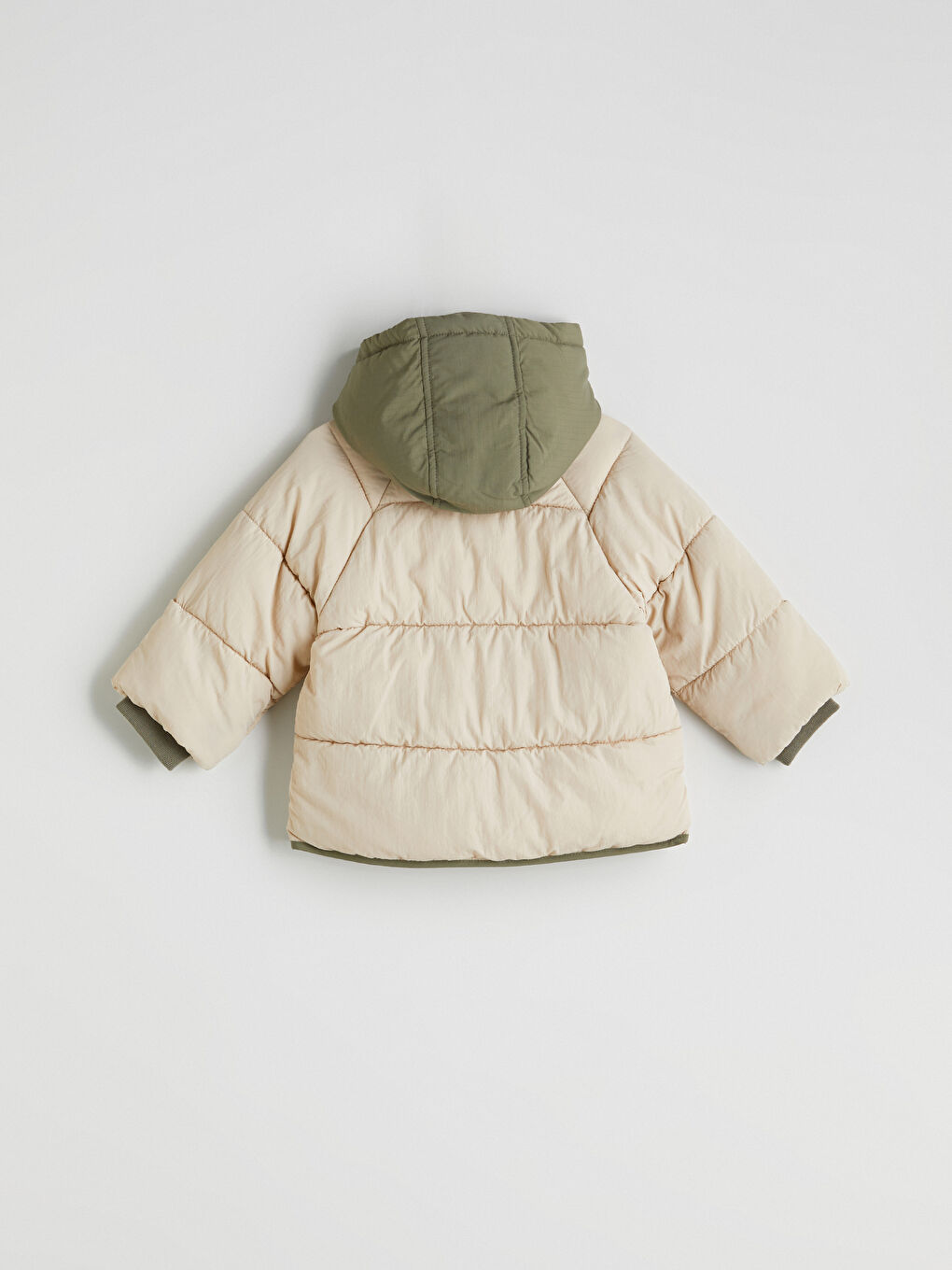 Bej Su İtici Erkek Bebek Şişme Mont-4