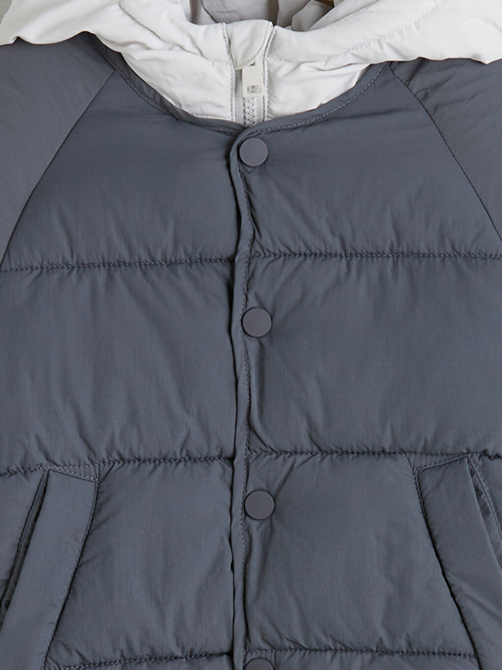 Gri Su İtici Erkek Bebek Şişme Mont-3