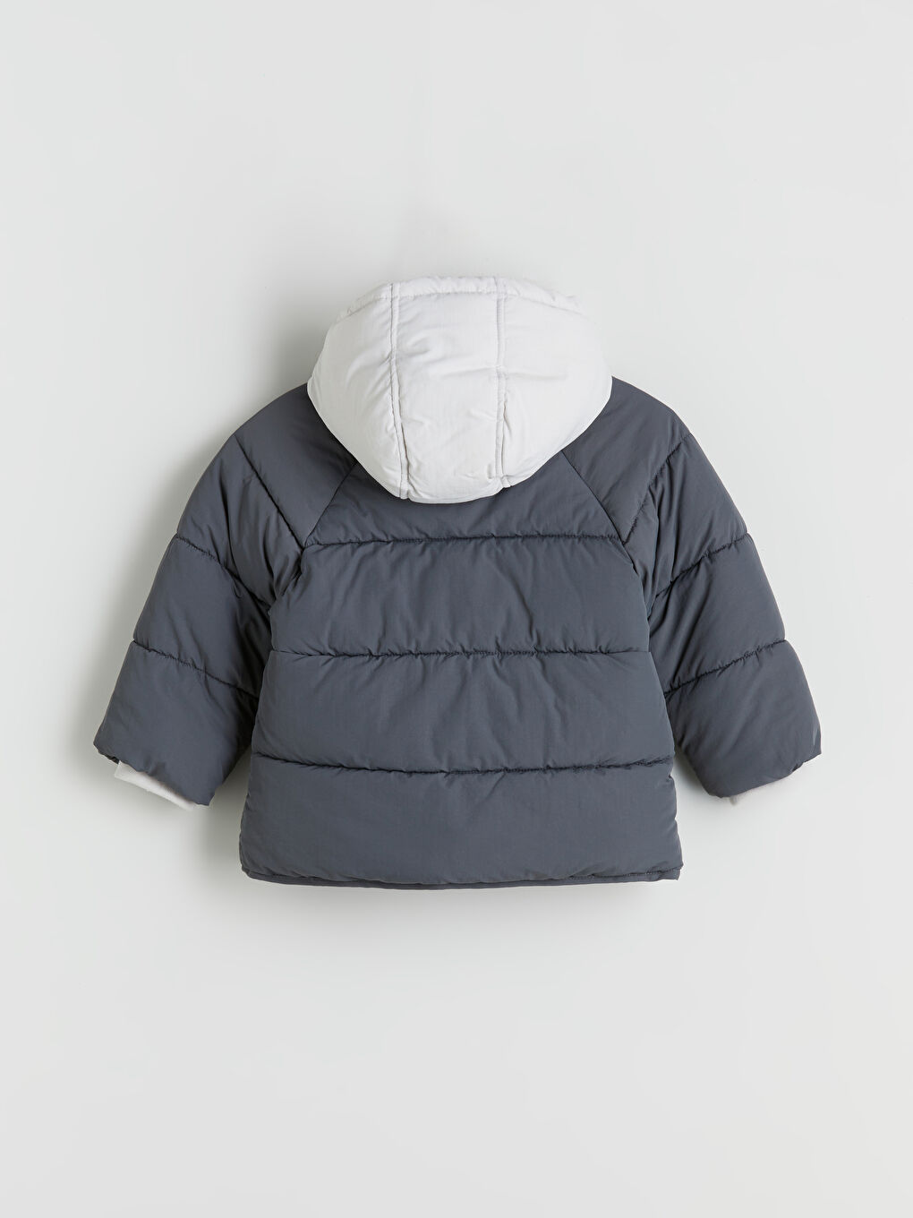 Gri Su İtici Erkek Bebek Şişme Mont-5