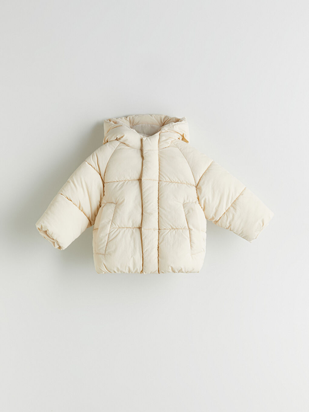 Bej Su İtici Kız Bebek Şişme Mont-2