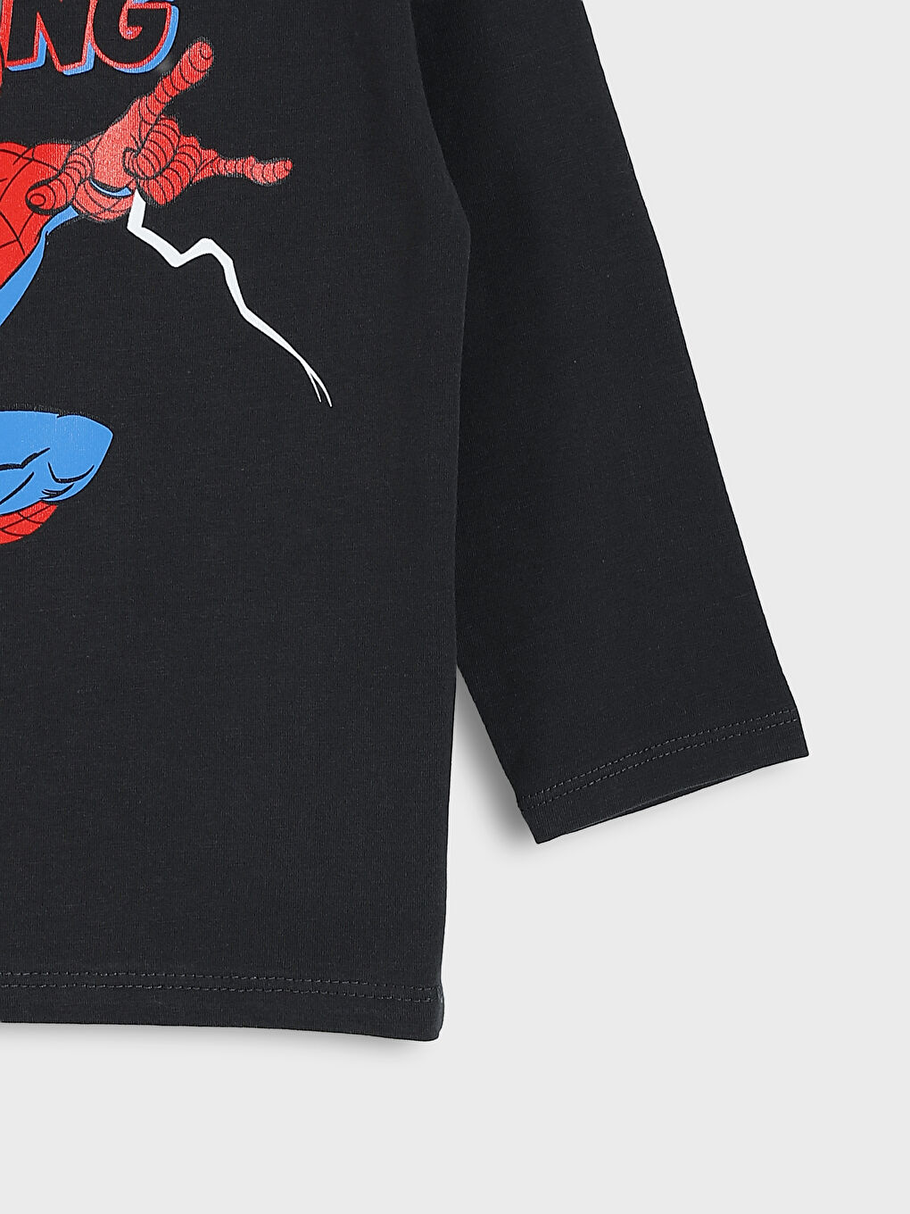 Crew Neck Spider-Man Printed Long Sleeve Boys' T-Shirt-2