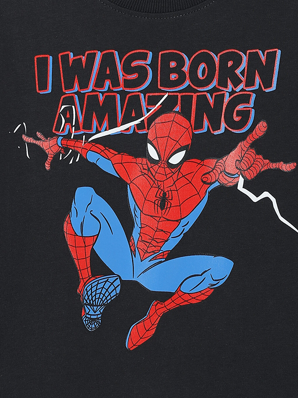 Crew Neck Spider-Man Printed Long Sleeve Boys' T-Shirt-3