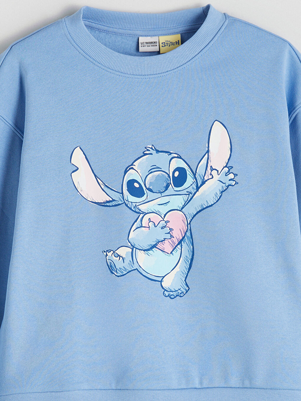 Crew Neck Stitch Printed Girls' Sweatshirt-1