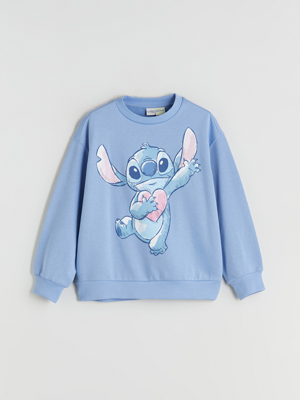 Crew Neck Stitch Printed Girls' Sweatshirt-2