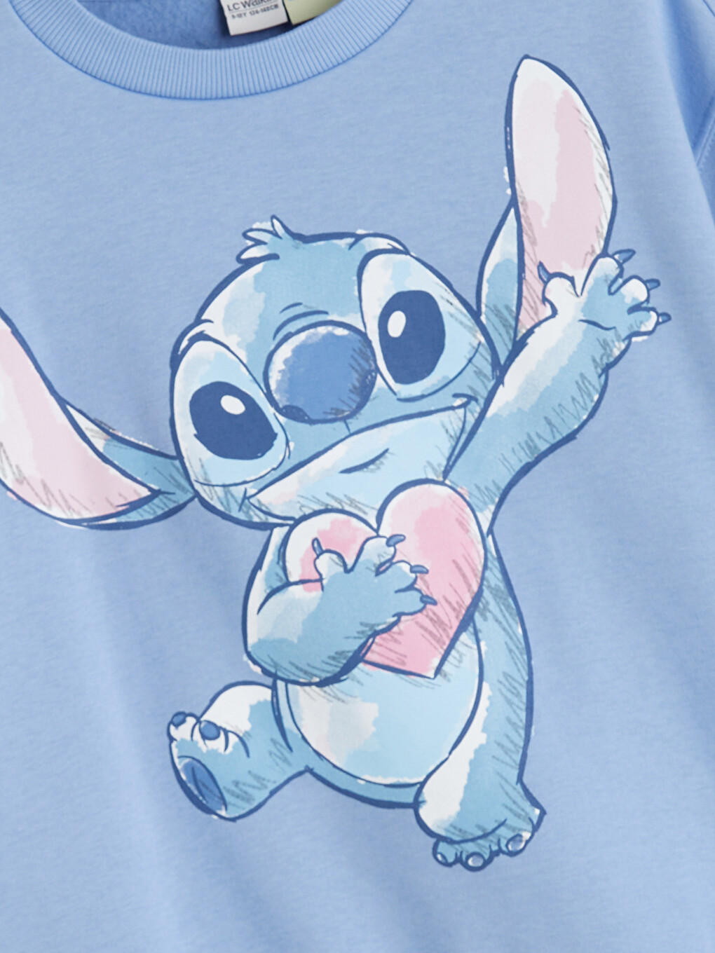 Crew Neck Stitch Printed Girls' Sweatshirt-4
