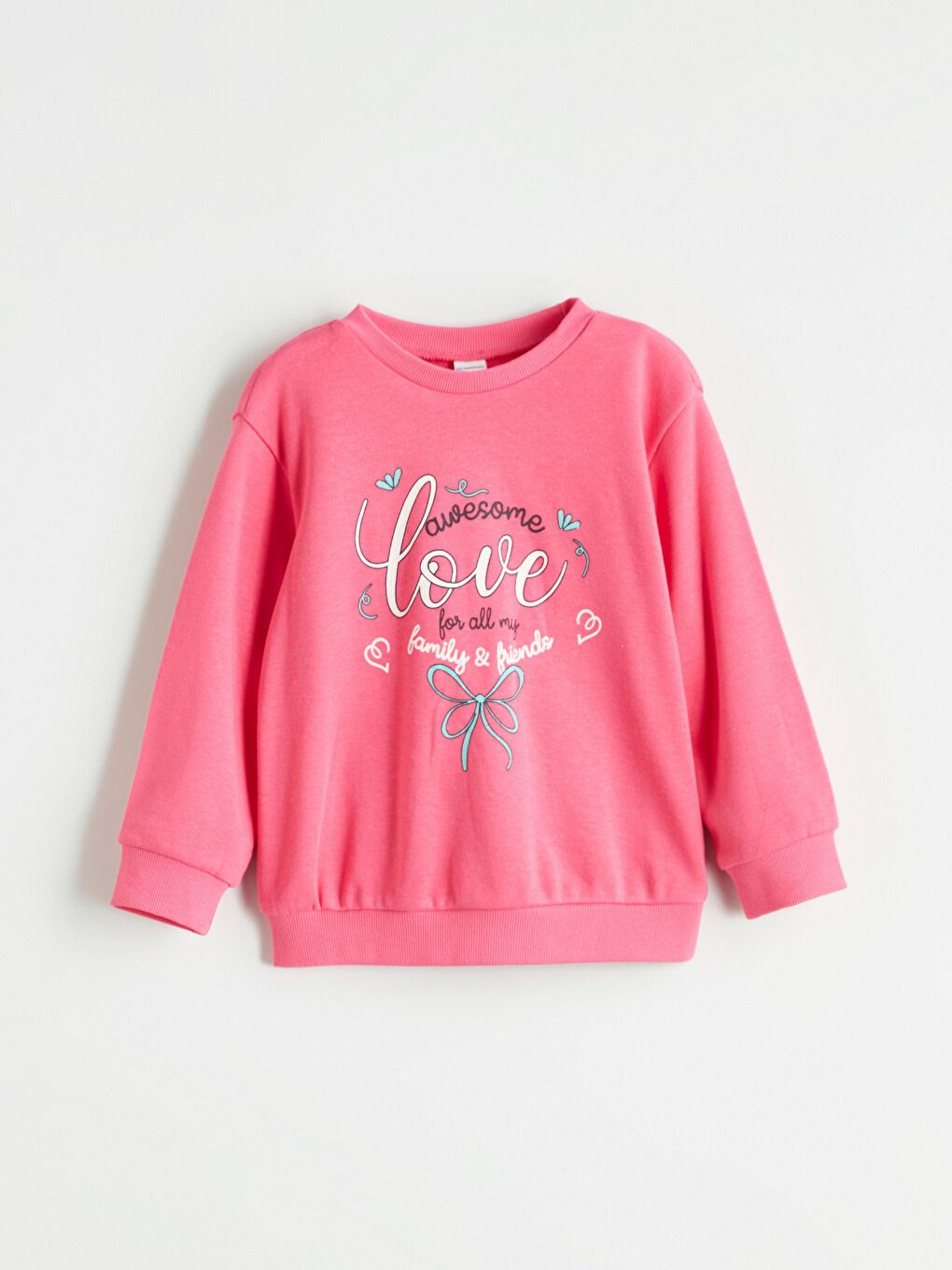 LCW Kids Crew Neck Printed Girls Sweatshirt and Tracksuit Bottom 2-Pack -W5AJ32Z1-GSY