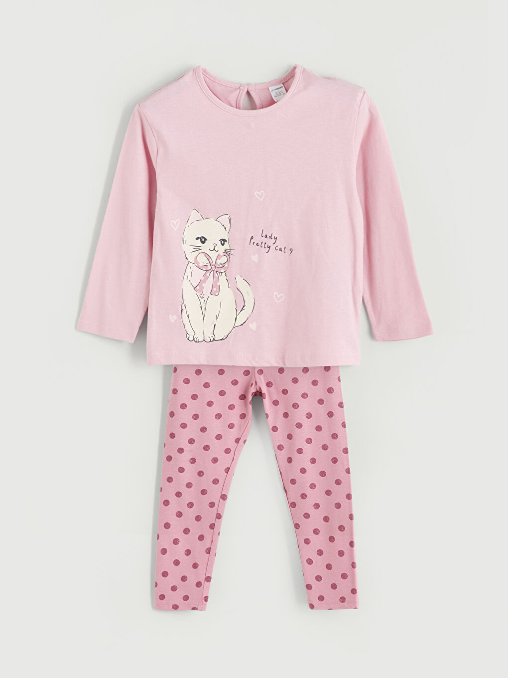 LCW Kids Crew Neck Printed Girls' Blouse and Leggings 2 Pack -W5AJ40Z1-G2L
