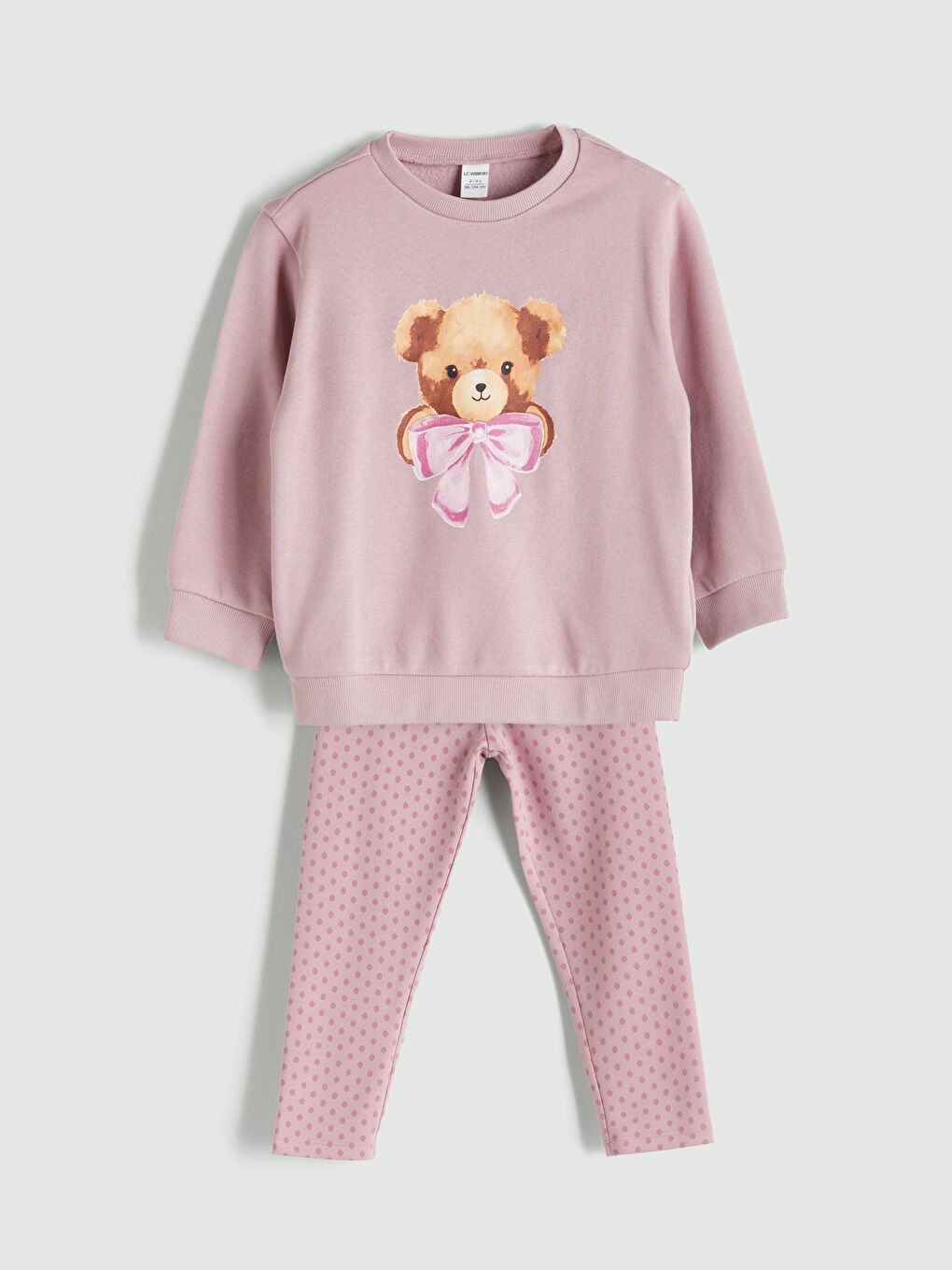 LCW Kids Crew Neck Girls' Sweatshirt and Leggings -W5AJ42Z1-FHR