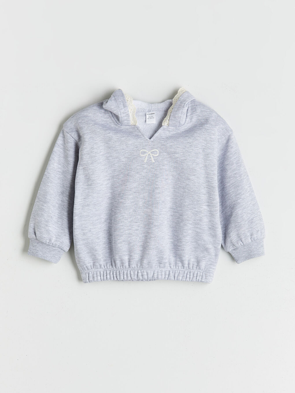 Gri Kapüşonlu Kız Çocuk Sweatshirt