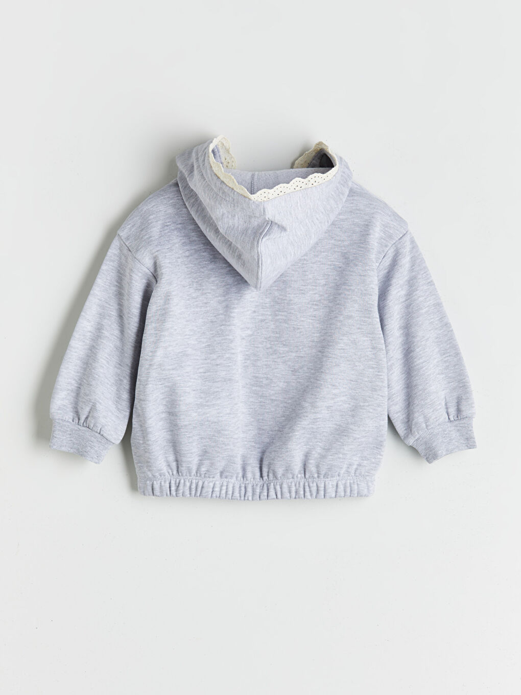 Gri Kapüşonlu Kız Çocuk Sweatshirt-1