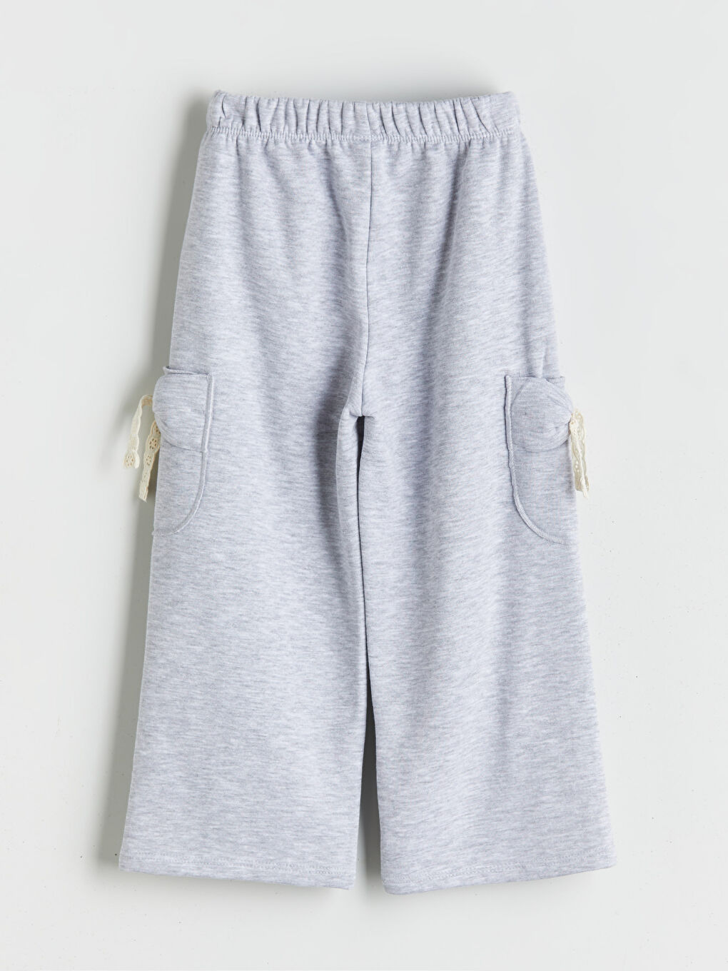 Gri Beli Lastikli Kız Çocuk Eşofman Alt-1