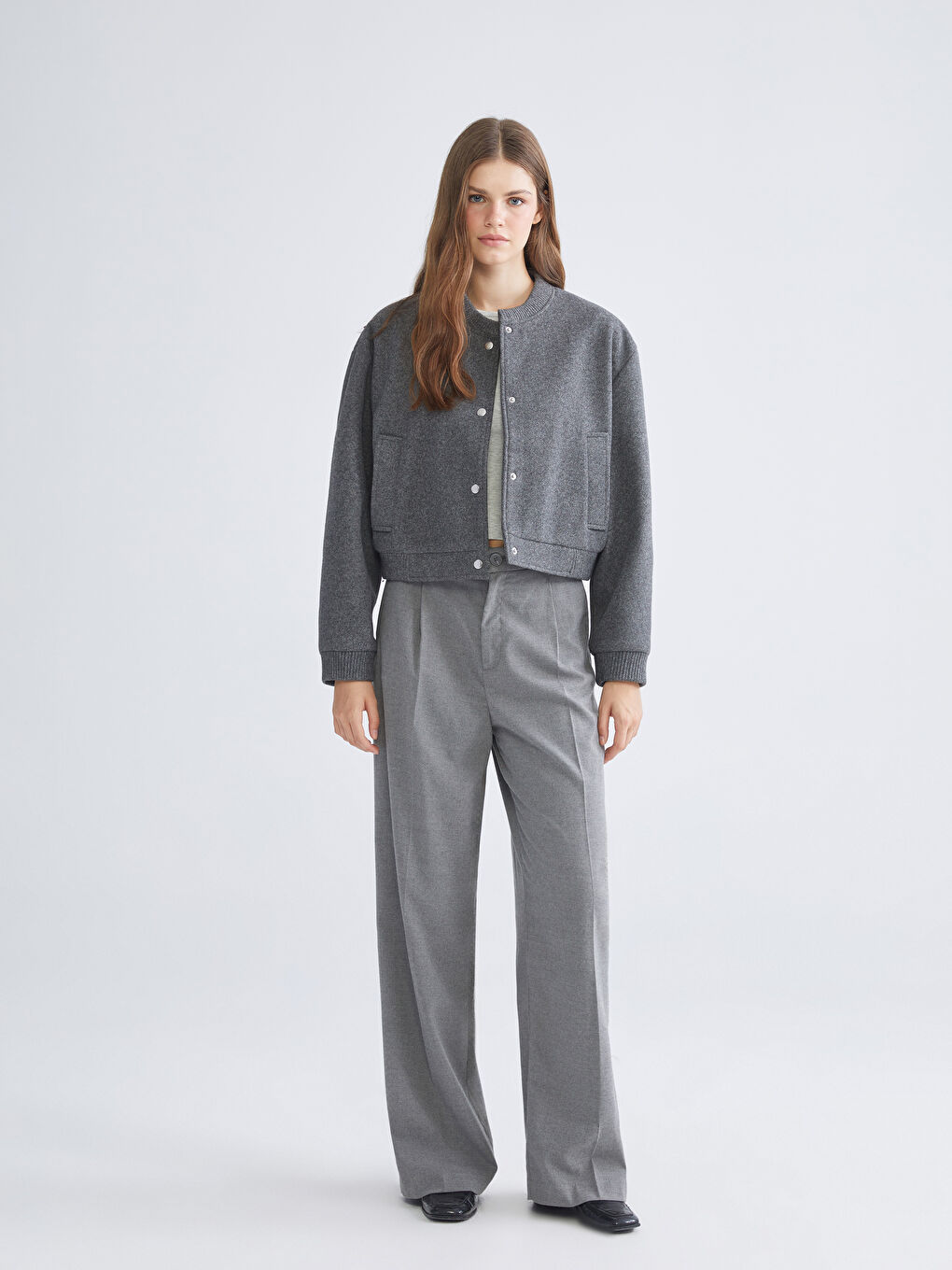 معطف انثراسايت / رمادي داكن امرأة-1