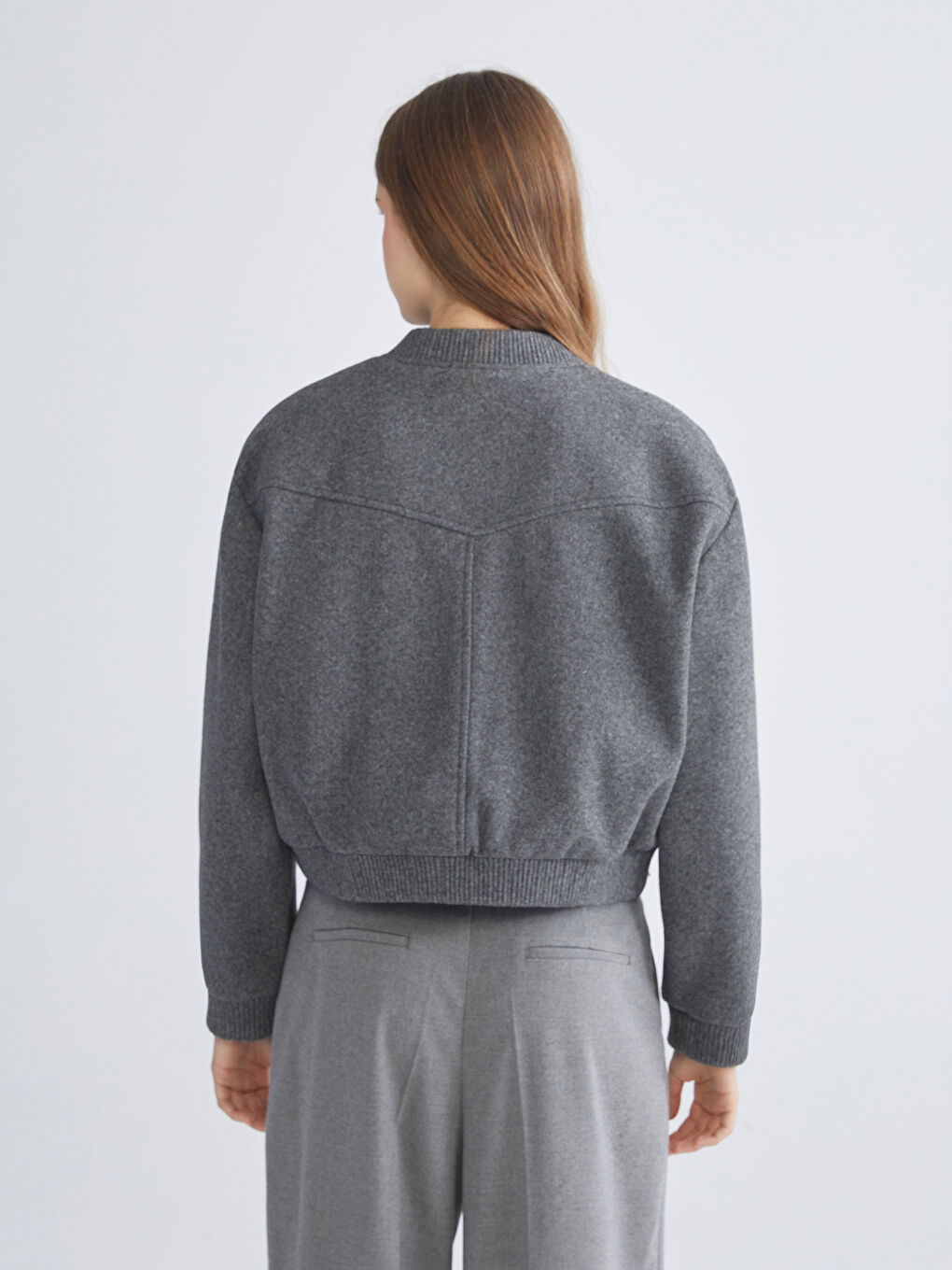 معطف انثراسايت / رمادي داكن امرأة-4