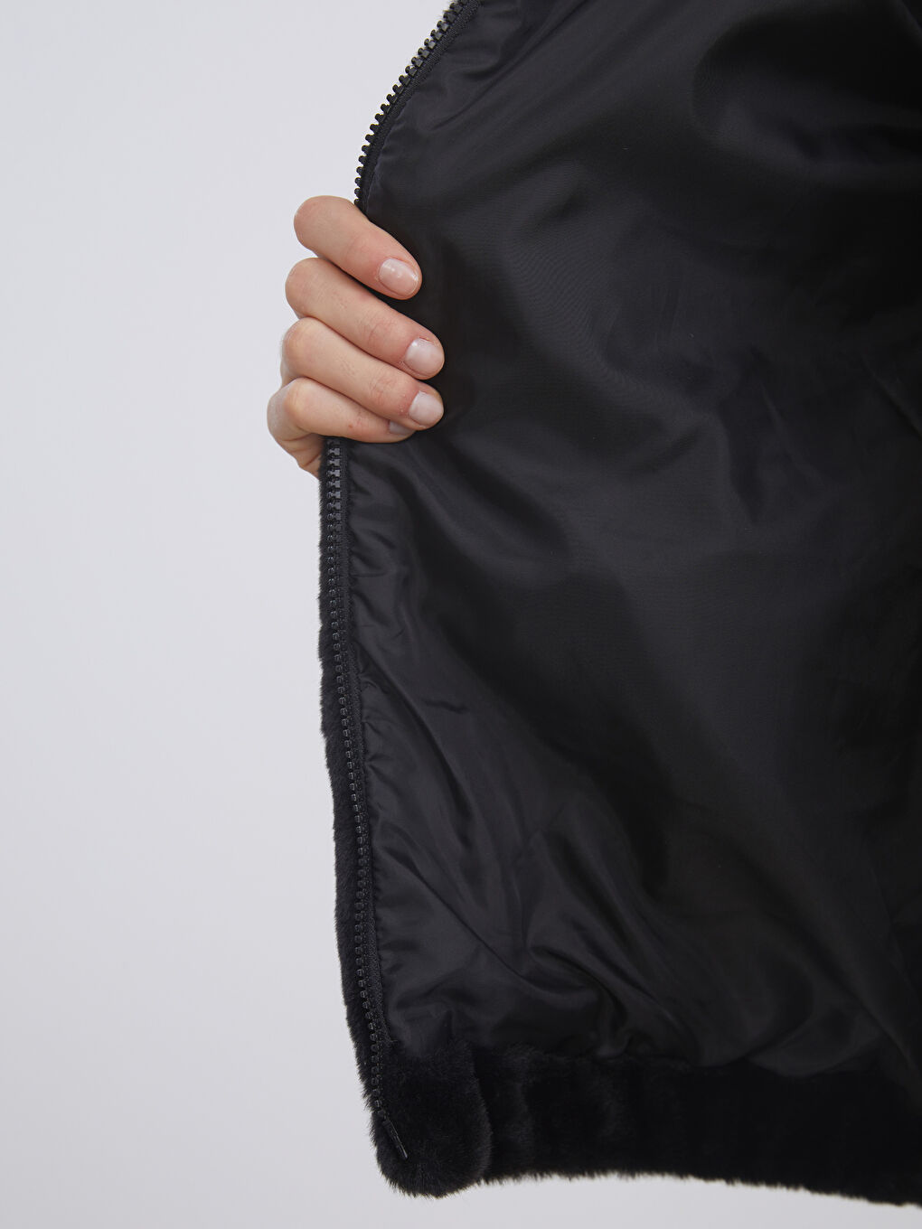 Hooded Oversize Women's Plush Coat-3