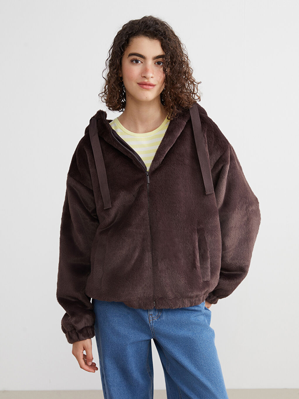 Hooded Women's Plush Coat
