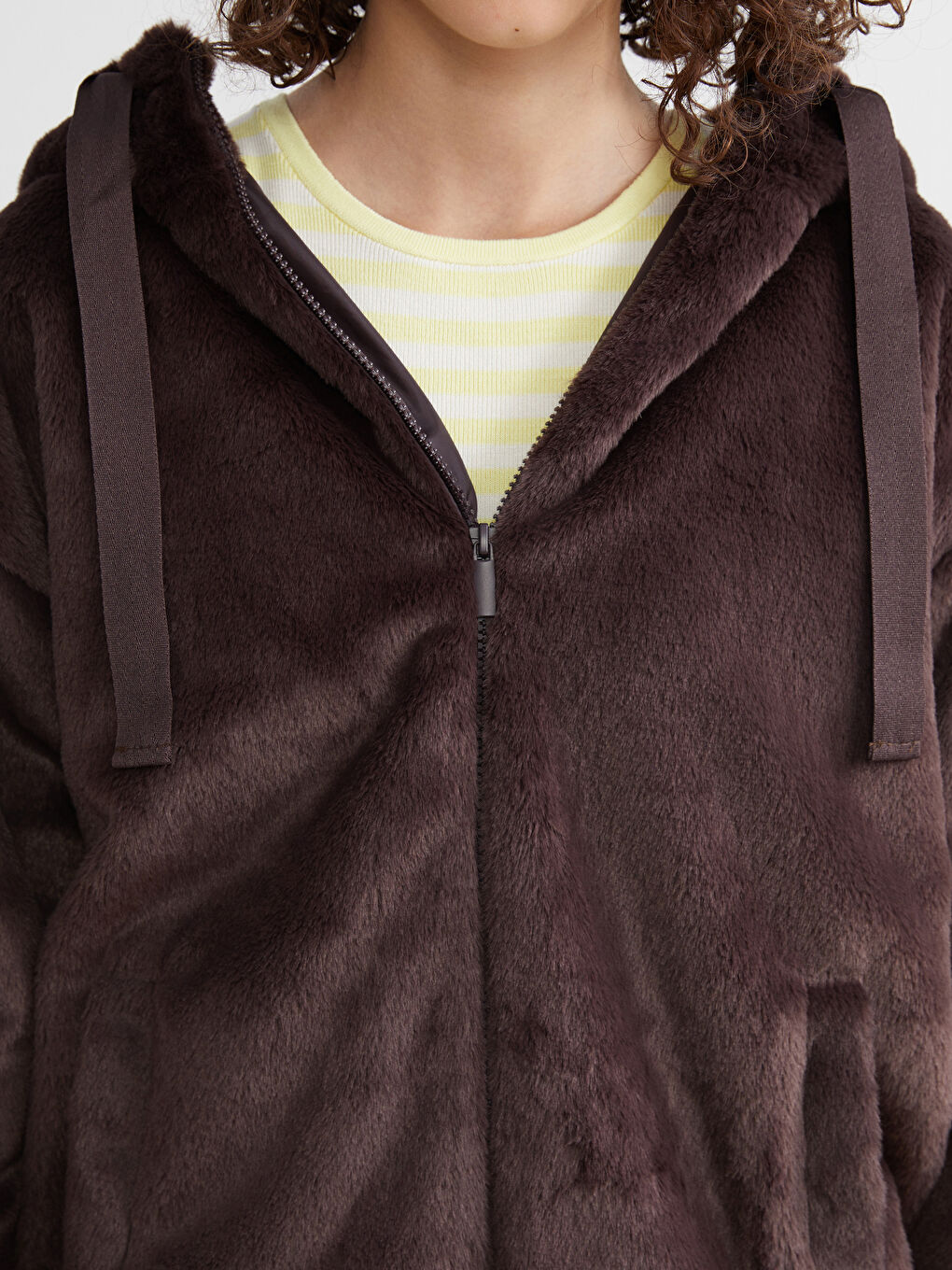 Hooded Women's Plush Coat-2