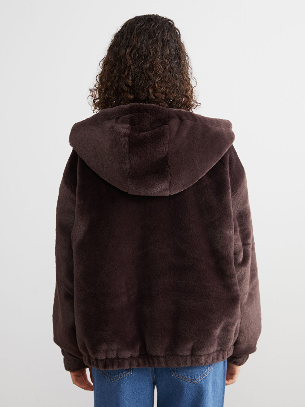 Hooded Women's Plush Coat-4