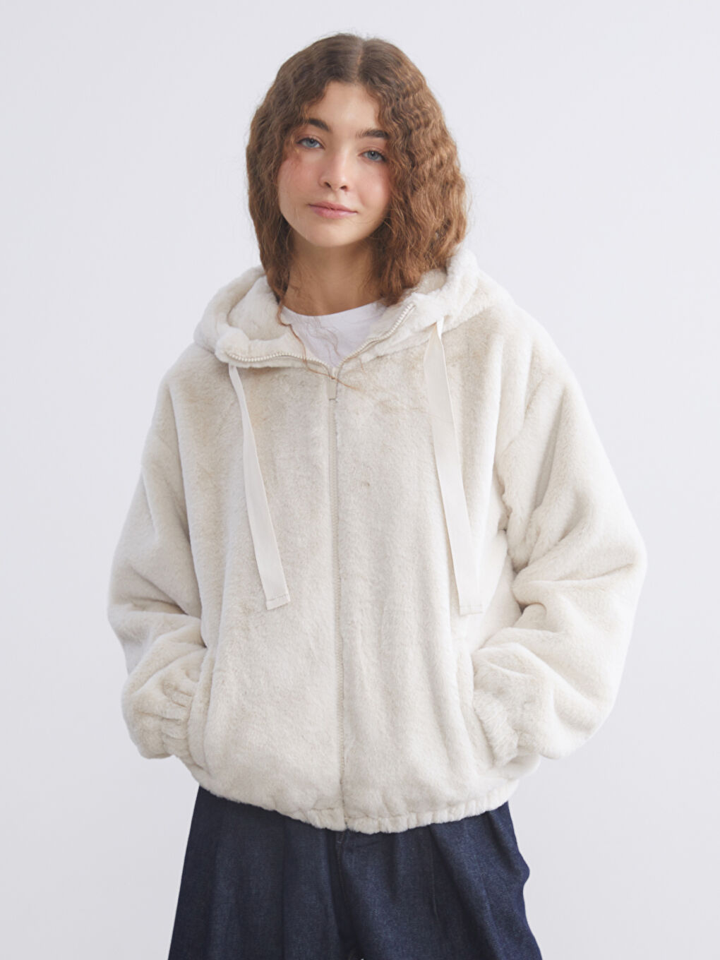 Hooded Women's Plush Coat