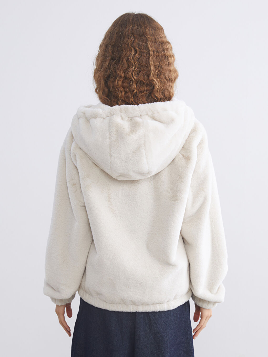 Hooded Women's Plush Coat-4