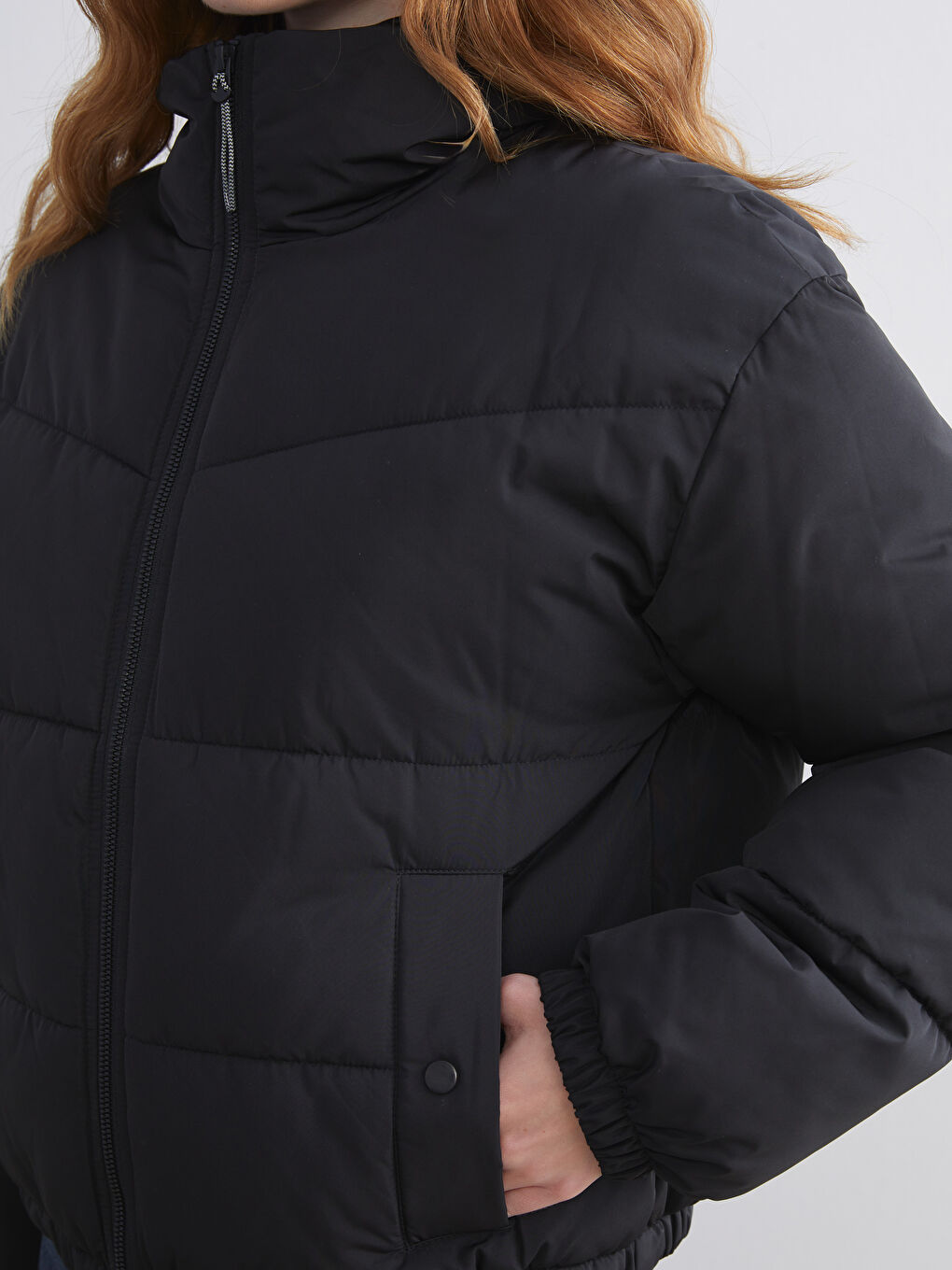 Funnel Neck Oversize Women's Puffer Coat-2