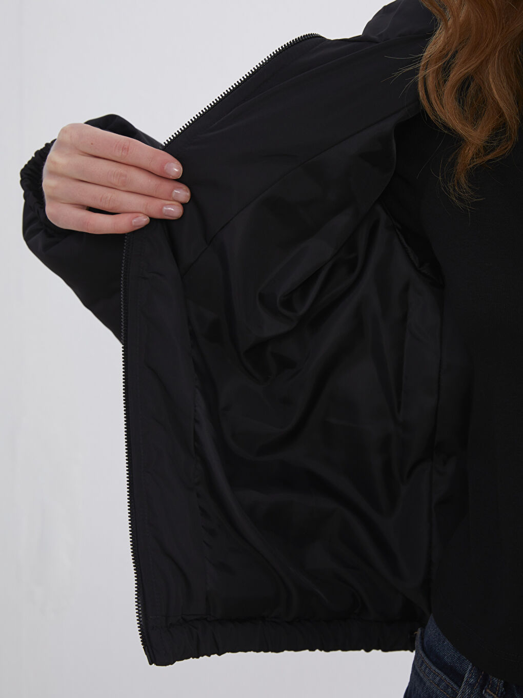 Funnel Neck Oversize Women's Puffer Coat-3