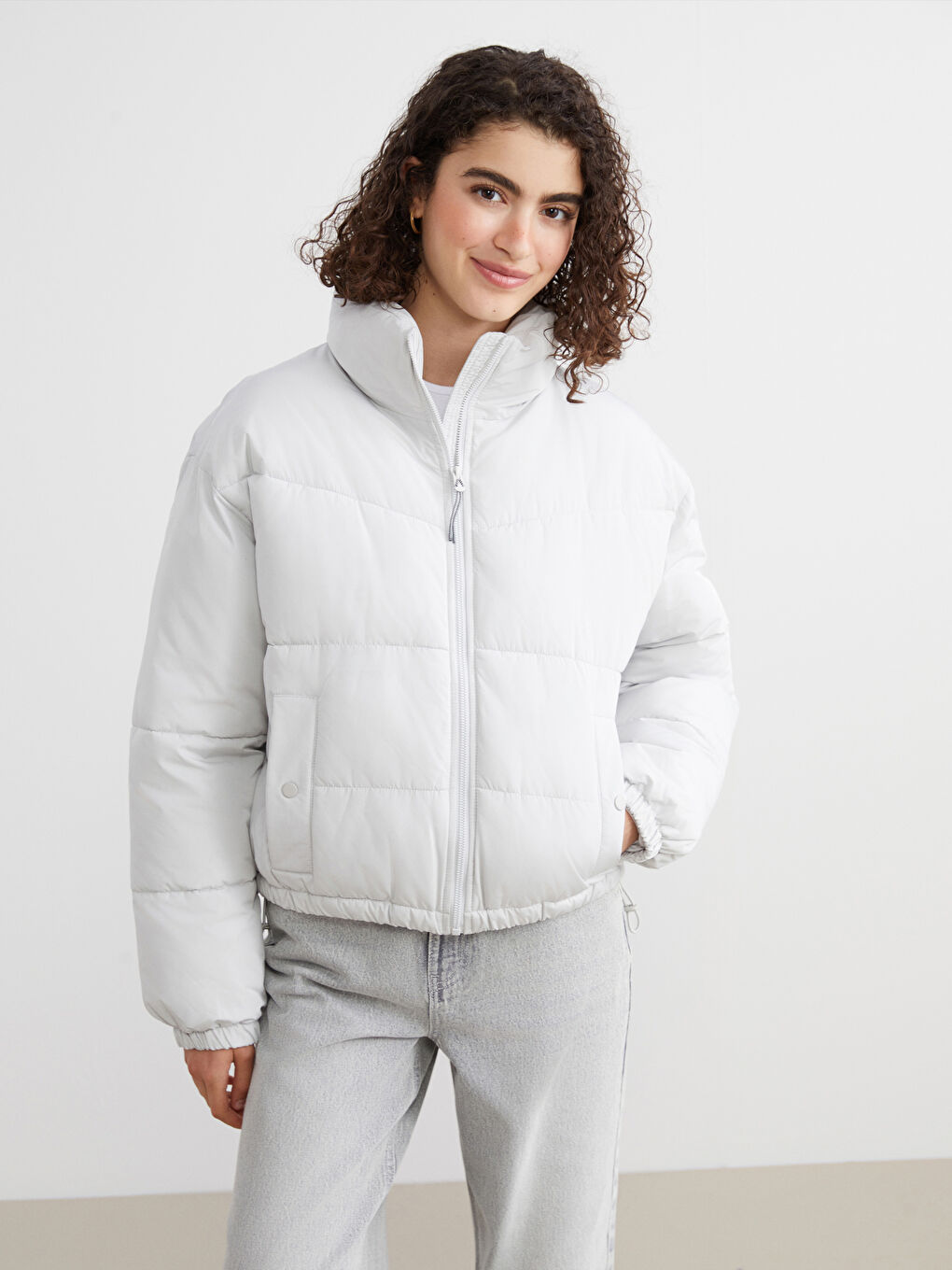 Funnel Neck Oversize Women's Puffer Coat