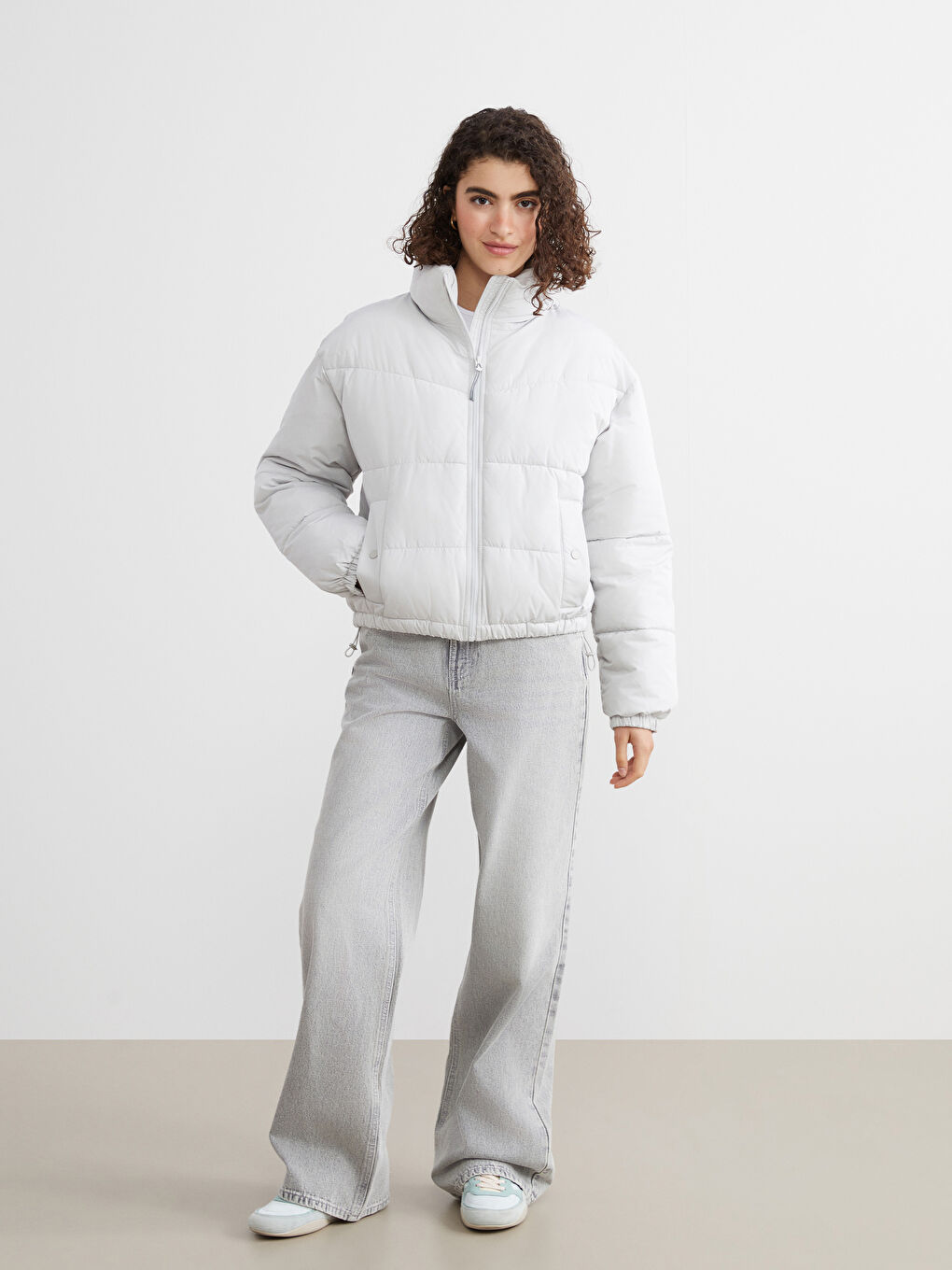 Funnel Neck Oversize Women's Puffer Coat-1