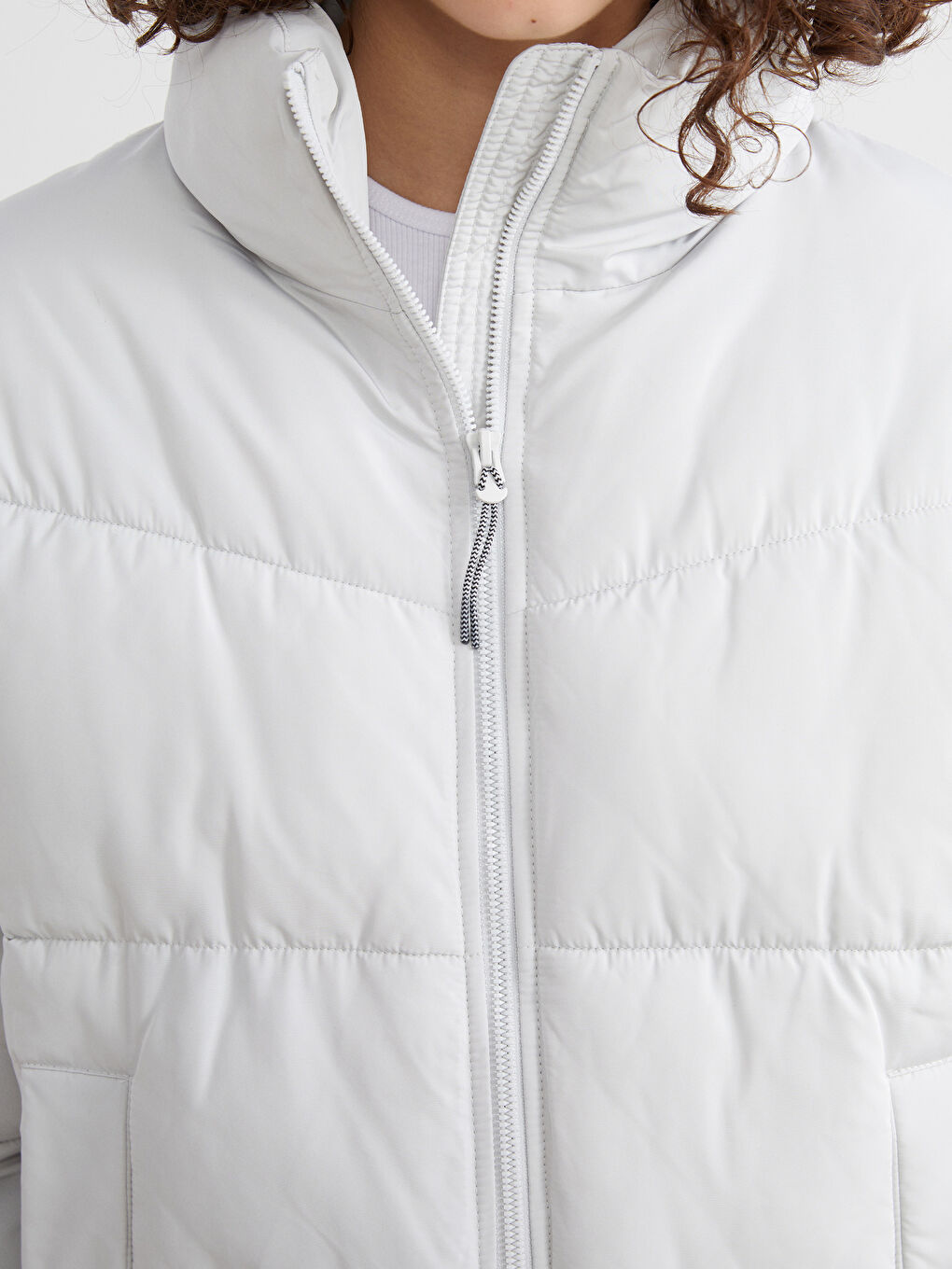 Funnel Neck Oversize Women's Puffer Coat-2