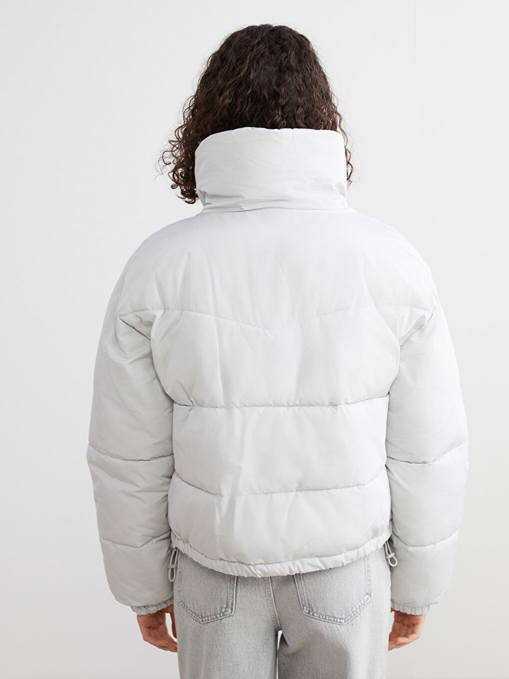 Funnel Neck Oversize Women's Puffer Coat-4