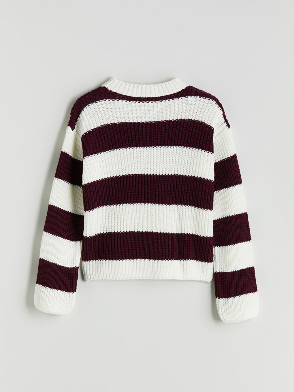 Pull-over Rayé pour Filles à Col Rond-2