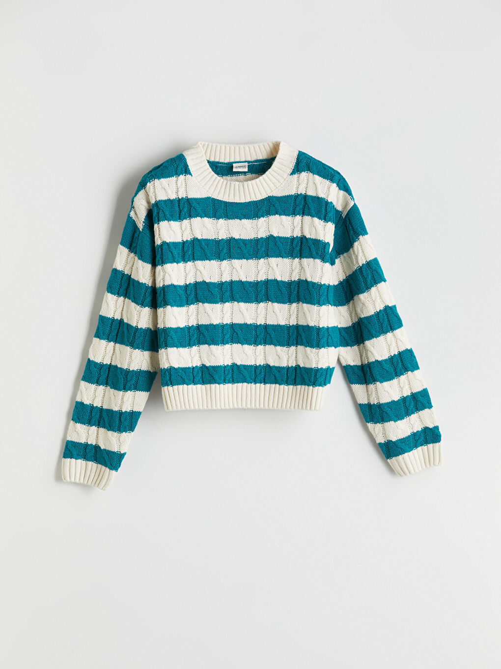 Crew Neck Striped Girls' Sweater